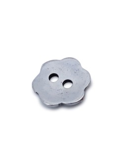 Bottone Fiore argento 13 mm
