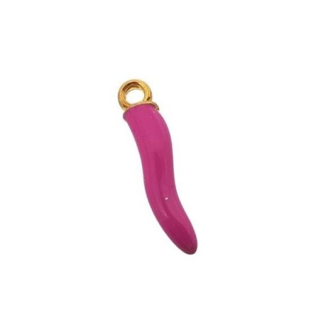 Corno smaltato viola orchidea- oro 20mm