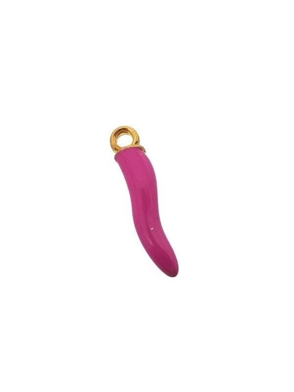 Corno smaltato viola orchidea- oro 20mm