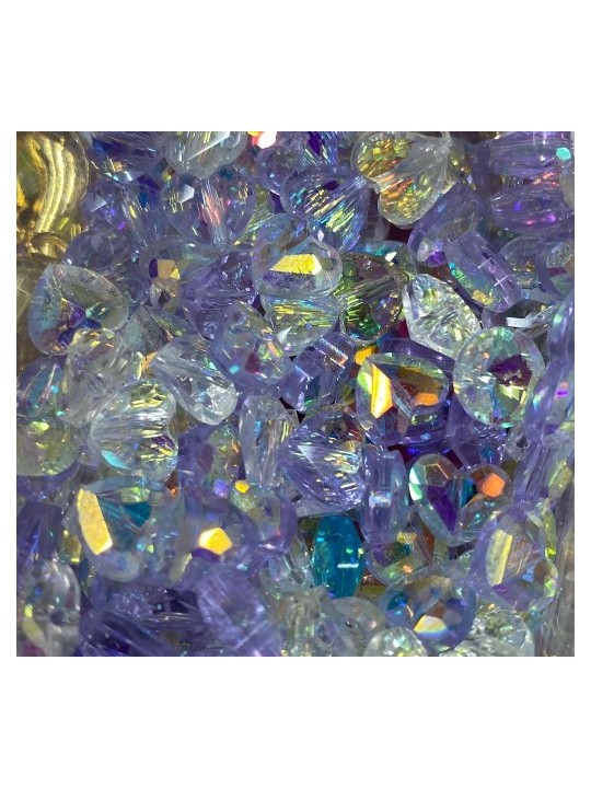 Cuoricini strass 9mm mix 10pz