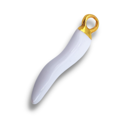 corno bianco smaltato oro 26mm