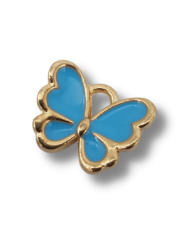 farfalla smaltata celeste oro