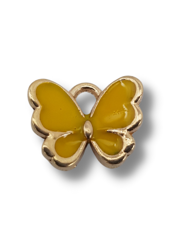 farfalla smaltata gialla oro