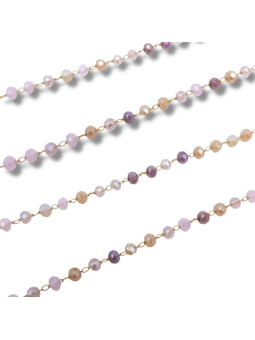 catena rosario acciaio rosa