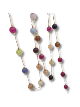 catena rosario acciaio pietre