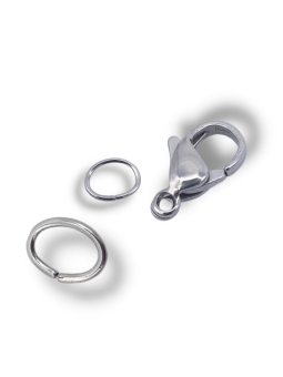 set moschettoni acciaio 11mm