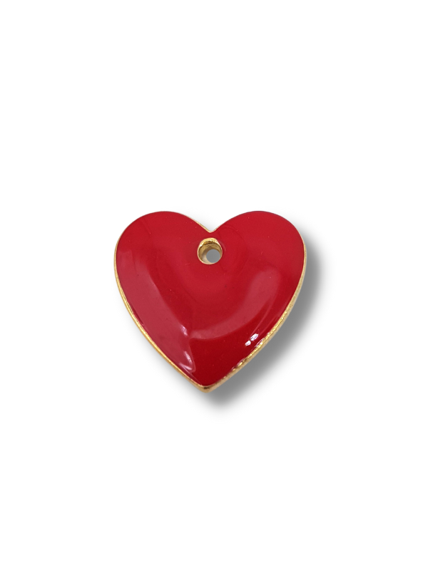 cuore smaltato bianco 13mm