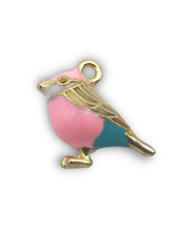 uccellino rosa 13x16mm