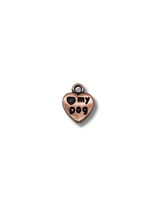 copy of cuore I LOVE MY DOG 9mm argento rosè