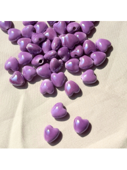 cuore di ceramica 10mm viola 1pz