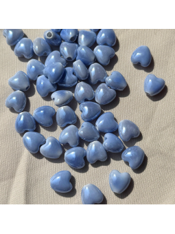 cuore di ceramica 10mm azzurro 1pz