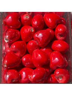 cuore di ceramica 14mm rosso 1pz