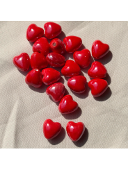 cuore di ceramica 14mm rosso 1pz