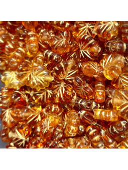 Fogliolina in acrilico 11x9mm ambra 1pz