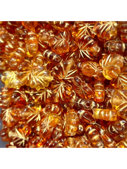 Fogliolina in acrilico 11x9mm ambra 1pz