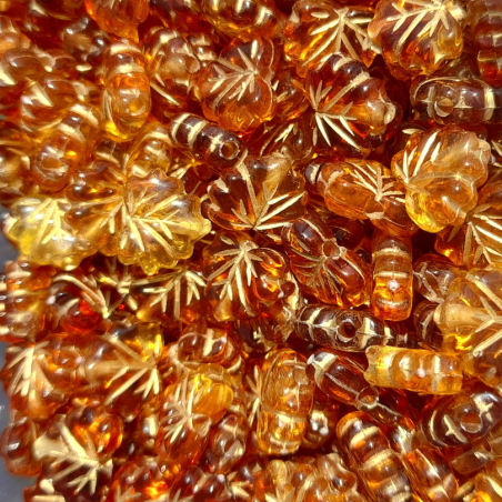 Fogliolina in acrilico 11x9mm ambra 1pz