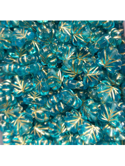 Fogliolina in acrilico 11x9mm petrolio 1pz