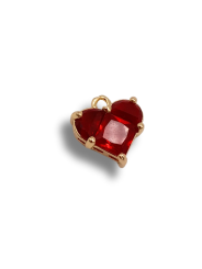 Cuore strass 12mm rubino