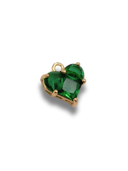 Cuore strass 12mm smeraldo