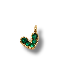 Cuore strass 7mm verde