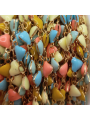 catena cuori in acciaio 5mm oro multicolor 50cm