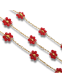 catena fiori di perline in acciaio 2.5mm oro corallo