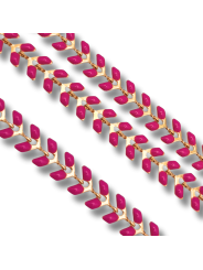 catena spiga in acciaio 5mm fucsia 50cm