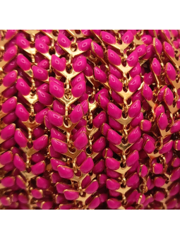 catena spiga in acciaio 5mm fucsia