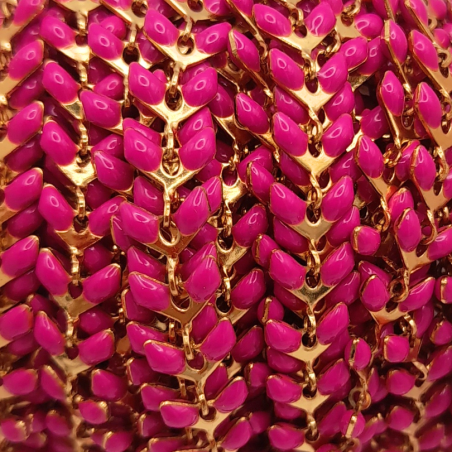 catena spiga in acciaio 5mm fucsia