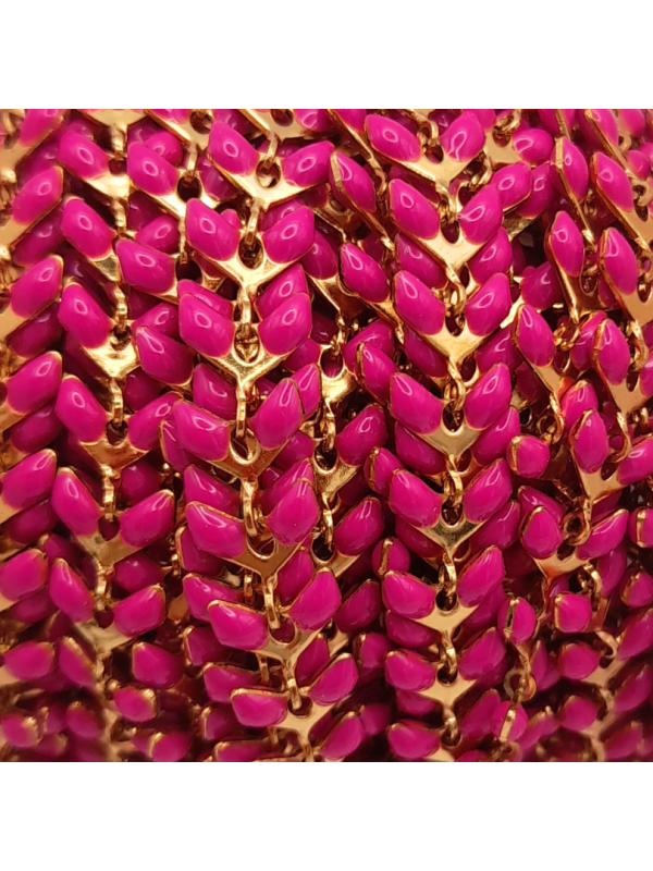 catena spiga in acciaio 5mm fucsia 50cm