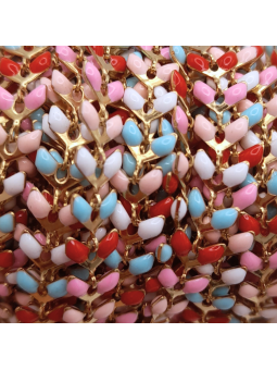 catena spiga in acciaio 5mm multicolor light 50cm