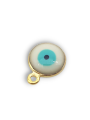ochio di allah bianco azzurro su base oro 8mm
