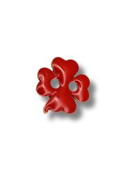 Bottone quadrifoglio smaltato rosso 12MM