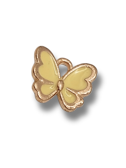 farfalla smaltata 10mm giallo canarino