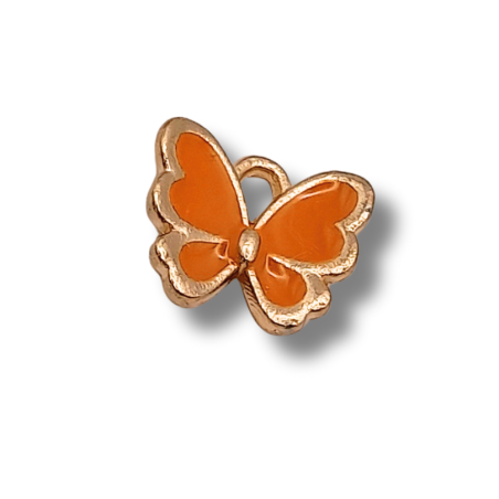 farfalla smaltata arancio oro