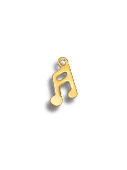 Nota musicale in acciaio oro 10x6mm
