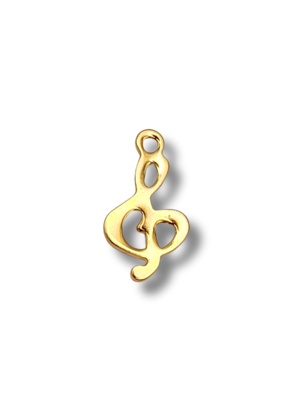 chiave di violino in acciaio oro 12x8mm