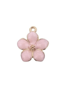 fiore di pesco rosa perlato 16x14mm