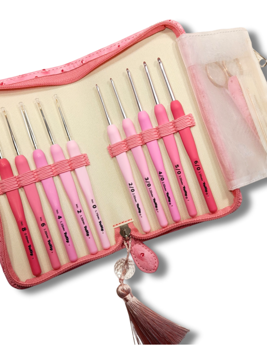 Pochette uncinetti etimo rose