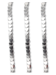 ematite cuore argento foro passante 4 mm