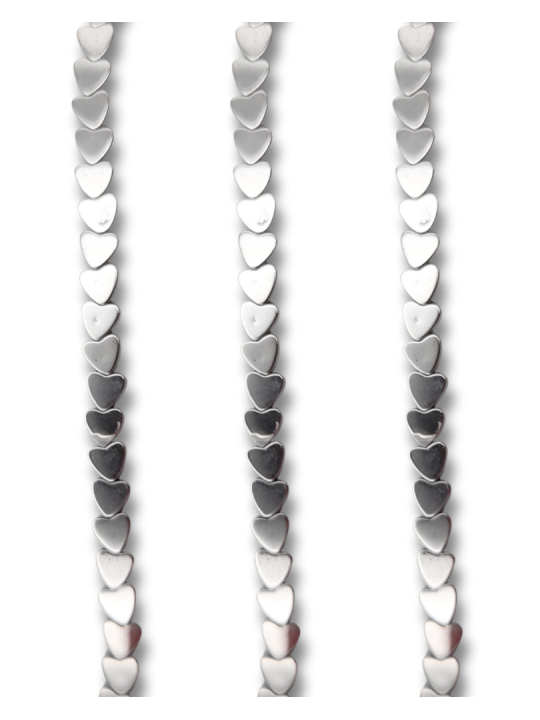 ematite cuore argento foro passante 4 mm