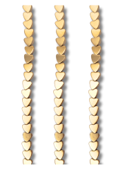 ematite cuore oro foro passante 4 mm