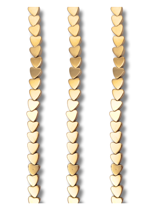 ematite cuore oro foro passante 4 mm