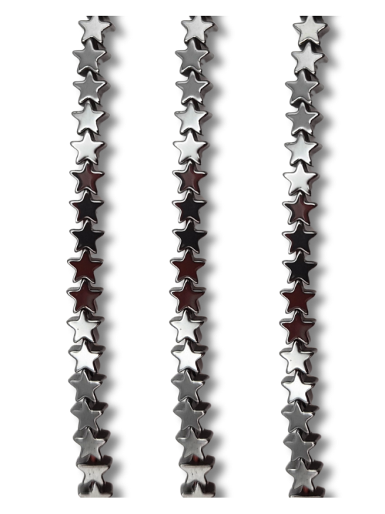 ematite stelle foro passante 4 mm canna di fucile