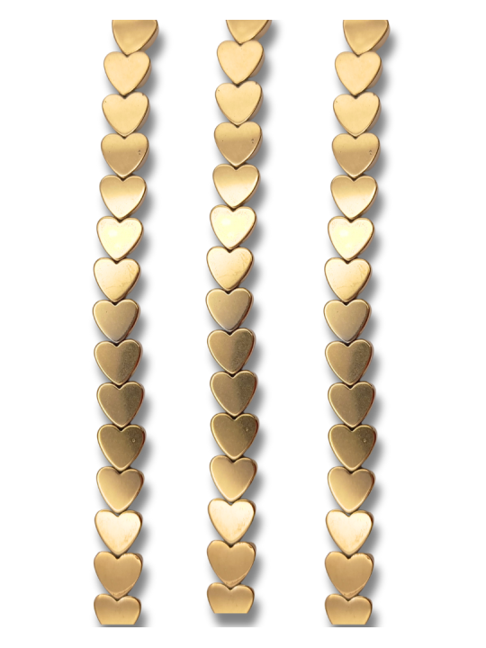 ematite cuore oro foro passante 8 mm